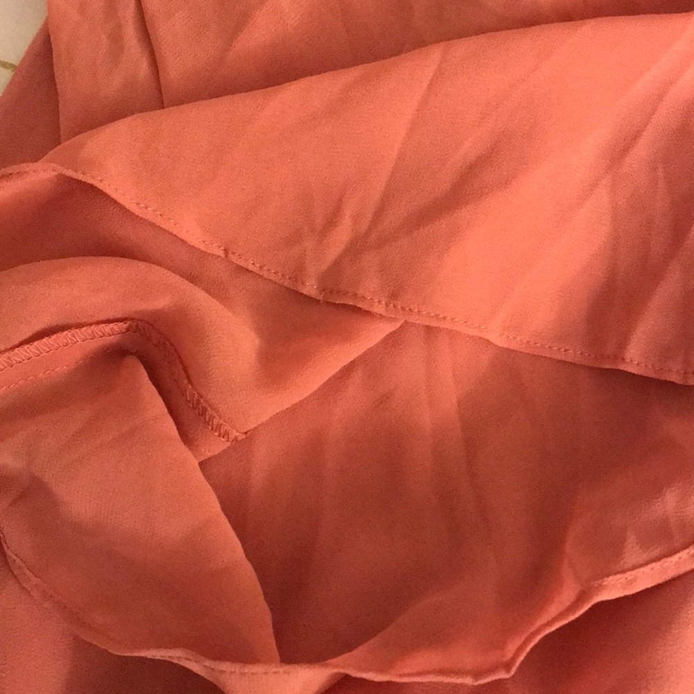 Coral lace up top - Picture 3 of 4